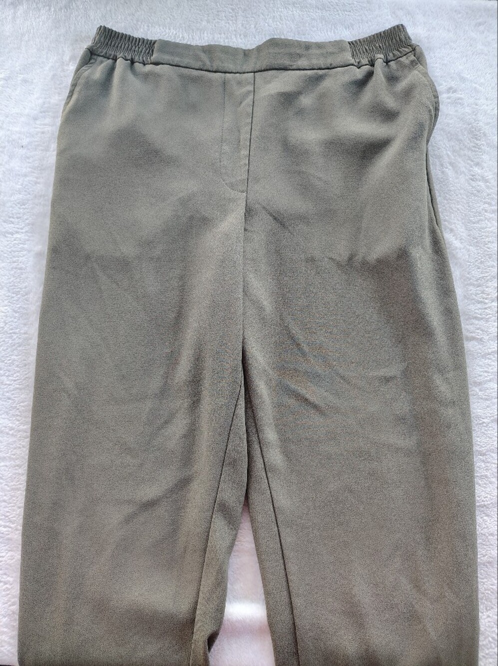 Anthropologie olive green pull-on trousers
